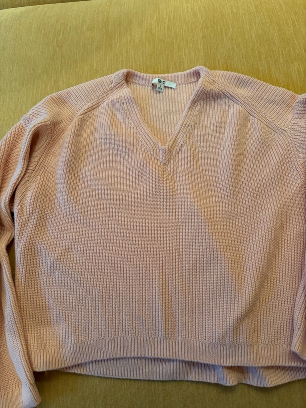 Pink V-Neck Knit Sweater